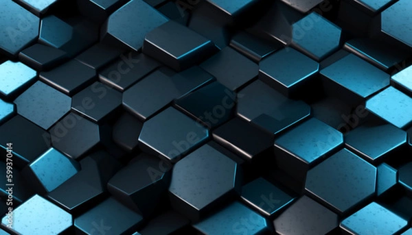 Obraz Hexagon 3d model background graphic tile ai generative