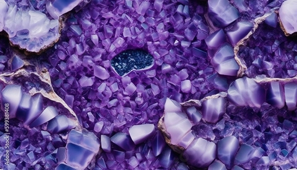 Obraz Amythest geode graphic tile background ai generative