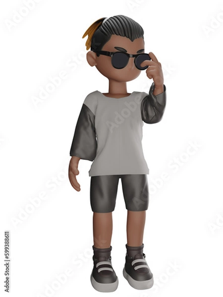 Fototapeta 3d cartoon character with glasses