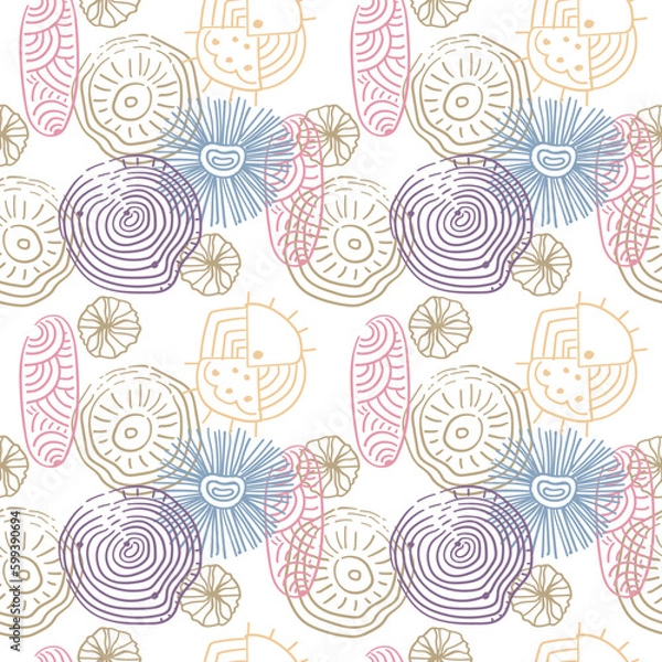 Obraz Large seamless pattern with hand-drawn colored doodles