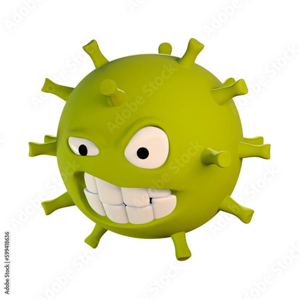 Obraz virus cartoon character graphics.3d rendering