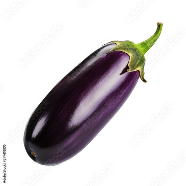 Fototapeta  Eggplant, purple, garden-themed, photorealistic illustrations on a transparent background PNG. Generative AI
