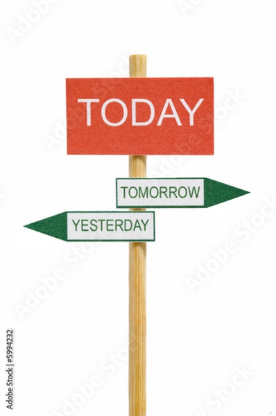 Obraz Photo of imitation signboard on time concept, isolated