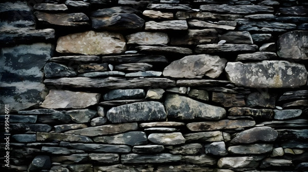 Fototapeta ancient stone wall texture ,ancient stone fence texture ,generative ai