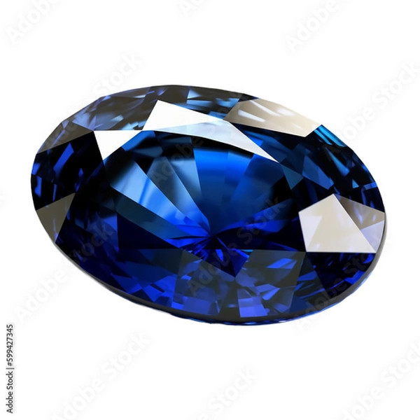 Fototapeta Blue sapphire, transparent background, remove background. AI generative