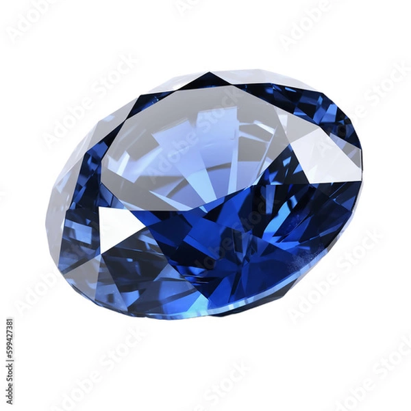 Fototapeta Blue sapphire, transparent background, remove background. AI generative