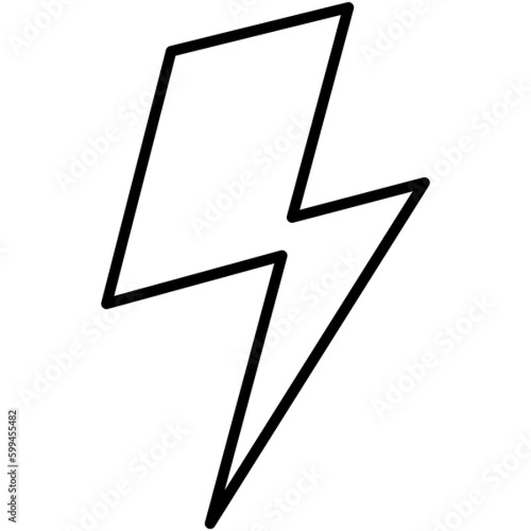 Fototapeta Thunderbolt Icon. David Bowie Bolt Symbol. Line Icon Vector Stock