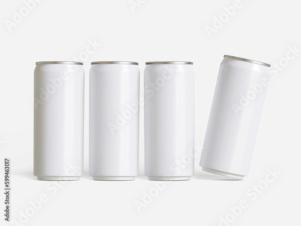 Obraz packaging for soda drinks that have been made using 3D software realistically with the same white color as in the real world