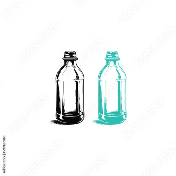 Obraz Glass Bottle Vector, vintage essential oils bottles vector, essential oils bottles, Medicine bottles vector.