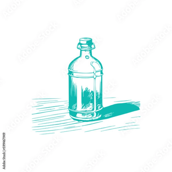 Fototapeta Glass Bottle Vector, vintage essential oils bottles vector, essential oils bottles, Medicine bottles vector.