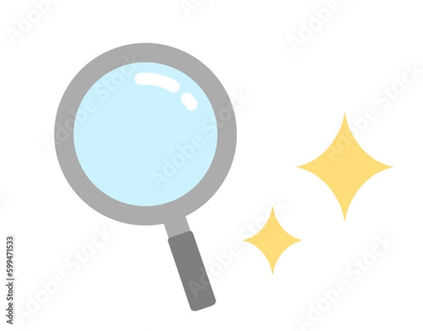 Obraz キラキラした虫眼鏡のイラスト