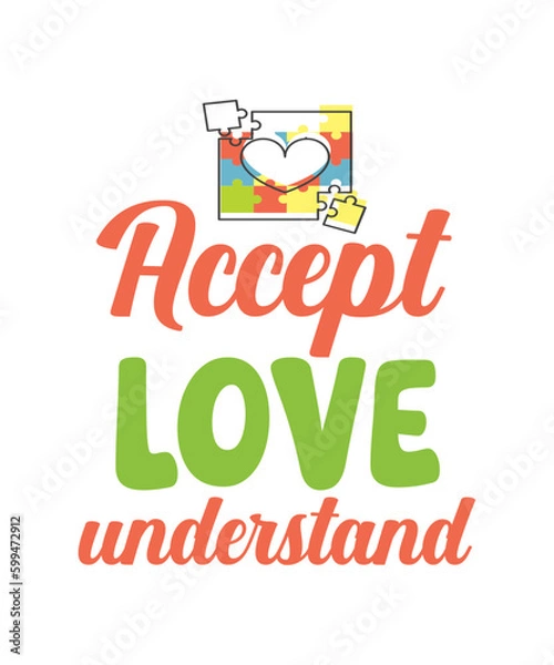 Obraz Autism isolated typography design