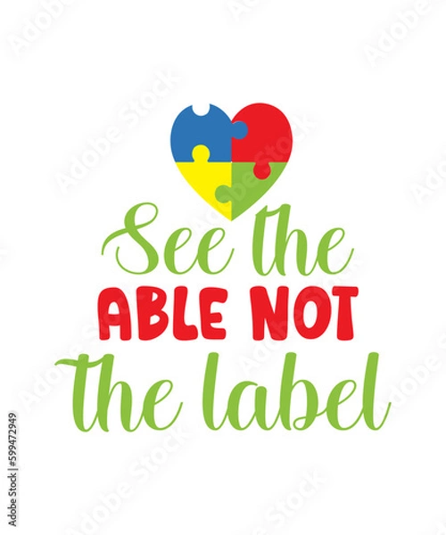 Obraz Autism isolated typography design