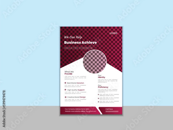 Fototapeta flyer design layout template A4, Business abstract vector template. corporate business flyer design templates.poster, Flyer, business proposal
Corporate Presentation, vector template in A4 size - Vect