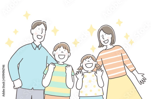 Obraz ポジティブで笑顔の家族