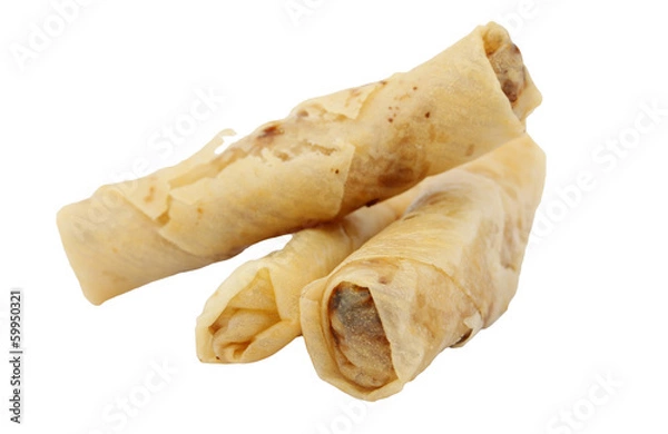Obraz Spring rolls or popiah isolated on white