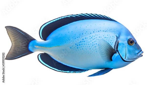 Obraz blue fish isolated on transparent background. 3D render.