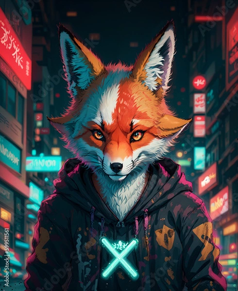 Fototapeta Cyberpunk Fox