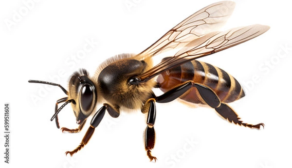 Obraz honey bee isolated on transparent background cutout