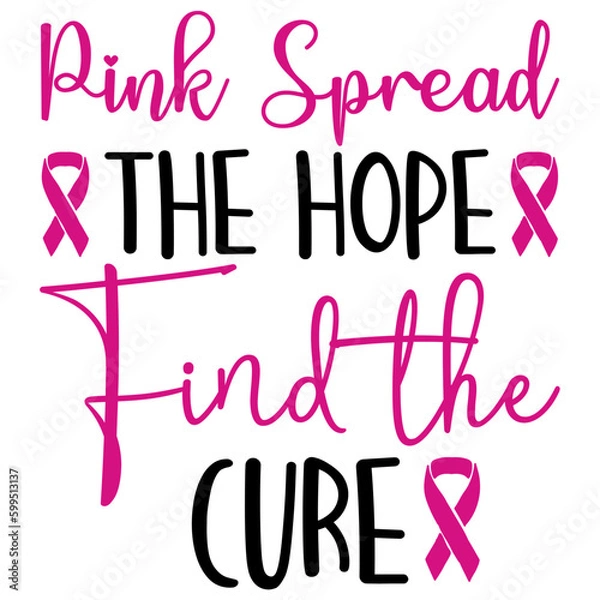 Obraz Breast cancer vector typography design