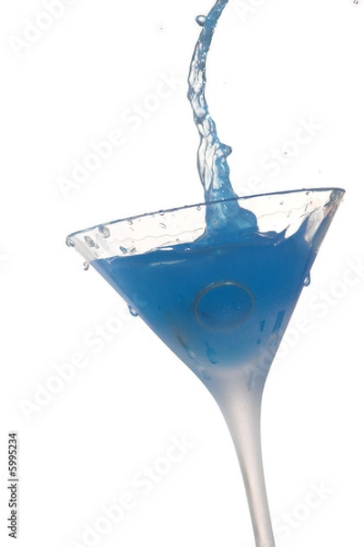 Obraz Cocktail splash with ring on white background