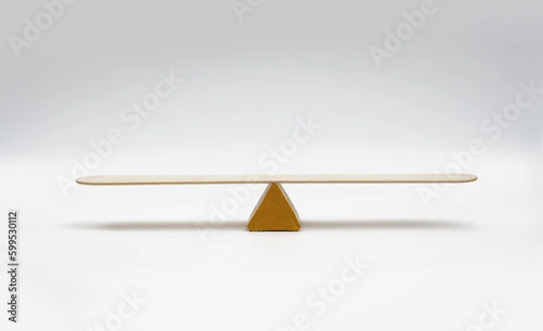 Obraz Empty seesaw balancing on white background..