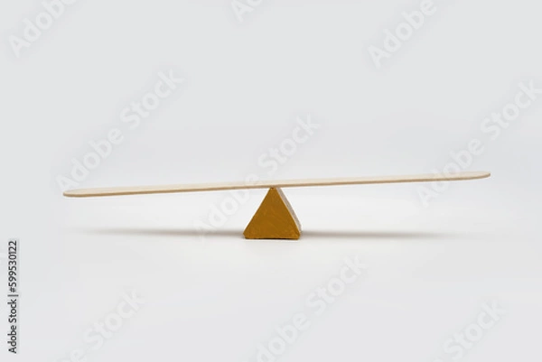 Obraz Empty seesaw unbalance on white background..