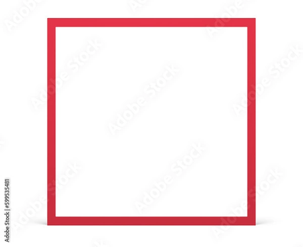 Fototapeta 3d red squared frame luxury angular border fashion decor element