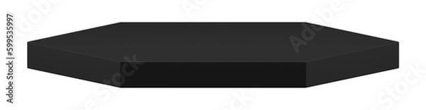 Obraz Realistic 3d black podium hexagonal platform geometric shape six corners decor element