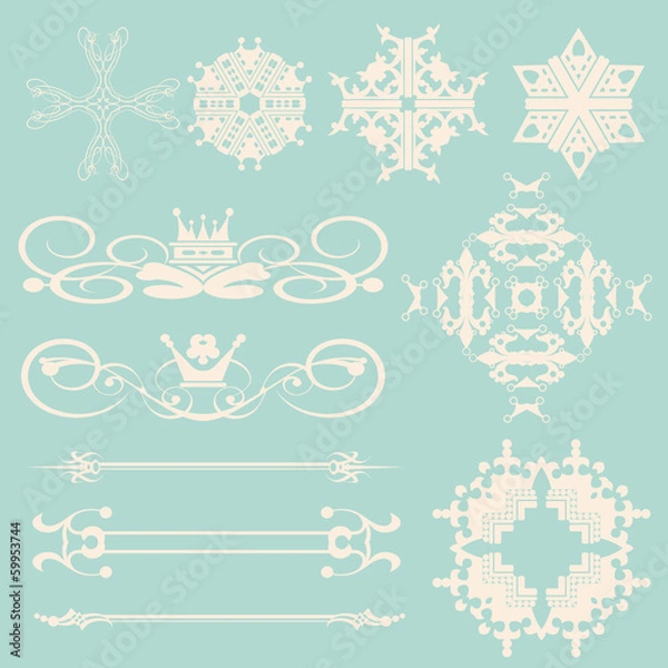 Fototapeta Vector set. Calligraphic design elements