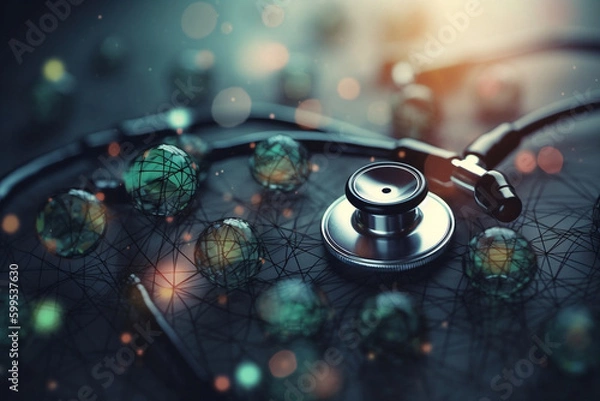 Fototapeta Healthcare technology encompasses a range of tools, devices, and systems used to improve patient care and outcomes, including electronic health records, telemedicine, medical imaging, and wearable dev