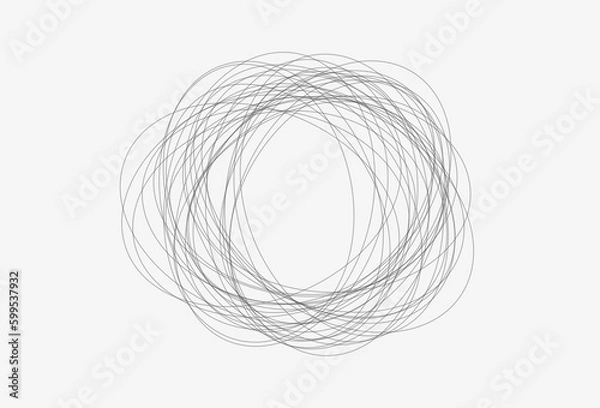 Fototapeta Hand drawn scribble object Pencil vector scratch. Isolated sketch on white. Vector file.