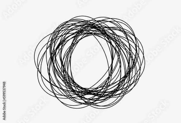 Obraz Hand drawn scribble object Pencil vector scratch. Isolated sketch on white. Vector file.