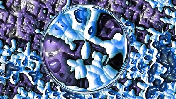 Obraz Fractal complex blue purple patterns - Mandelbrot set detail, digital artwork for creative graphic