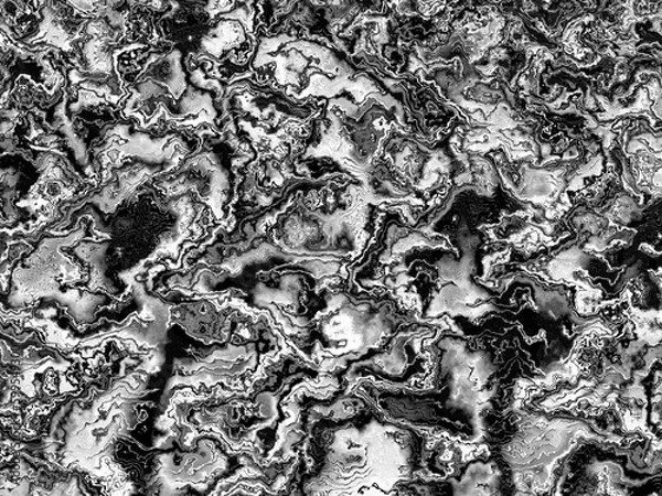 Obraz Fractal complex black white patterns - Mandelbrot set detail, digital artwork for creative graphic