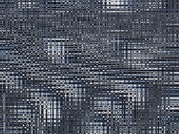 Obraz Fractal complex black white blue patterns - Mandelbrot set detail, digital artwork for creative graphic