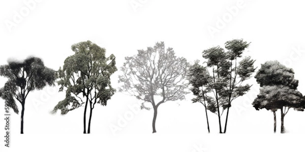 Obraz trees vector for architectural render transparent background cutout
