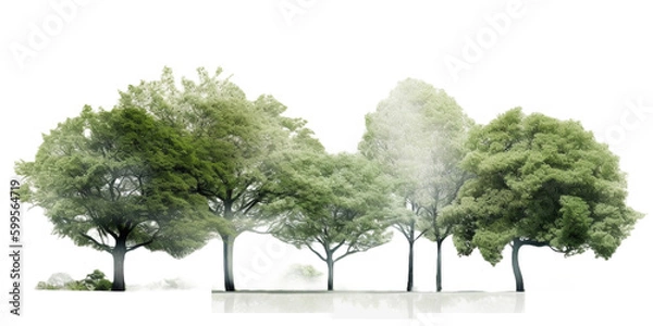 Obraz trees vector for architectural render transparent background cutout 