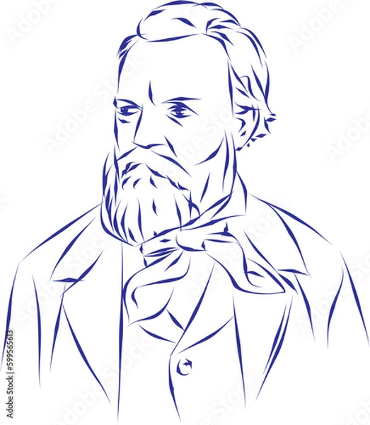 Fototapeta vector illustration portrait of classical music composer Antonin Dvorak