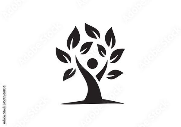 Obraz tree people logo design. simple creative icon vector illustration.