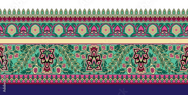 Obraz Seamless Paisley Indian Silky boder Abstract boder