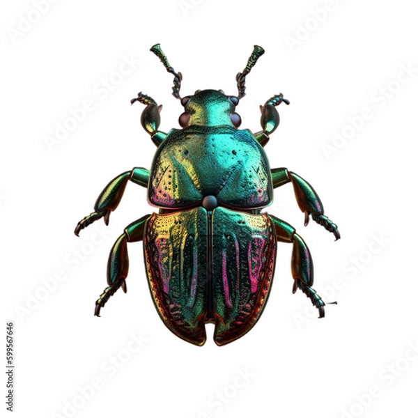 Obraz green beetle isolated on transparent background