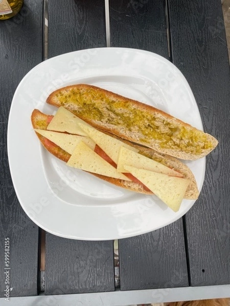 Obraz Tostadas de queso y tomate