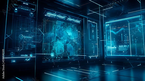 Obraz  the power and security of AI technology as it works tirelessly to protect and secure big data. Generative AI