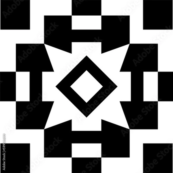 Fototapeta Abstract, flat geometric design element. Flat decorative design. PNG with transparent background.