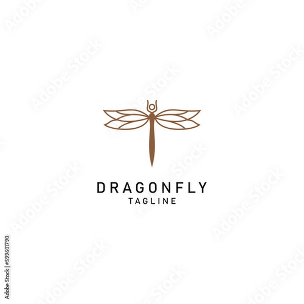 Obraz Dragon fly logo design icon vector