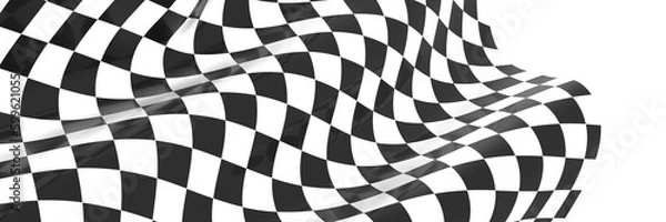 Fototapeta checkered flag, end race background - PNG 3D transparent