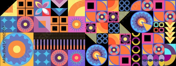 Obraz Vector flat mosaic background with shapes colorful colourful