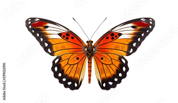 Fototapeta Butterfly isolated on transparent background. 3D render.