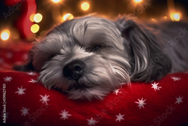 Fototapeta chrystmas cat and dog